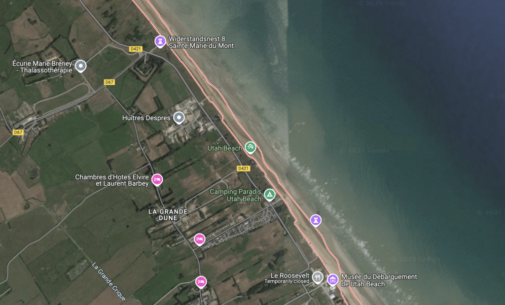 Utah Beach from above